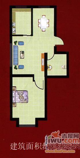 杨家滩花园2室2厅1卫85㎡户型图