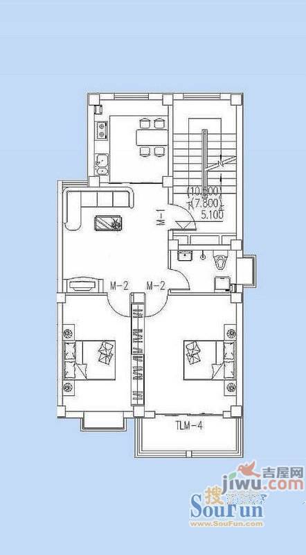 福里社区2室2厅1卫93㎡户型图