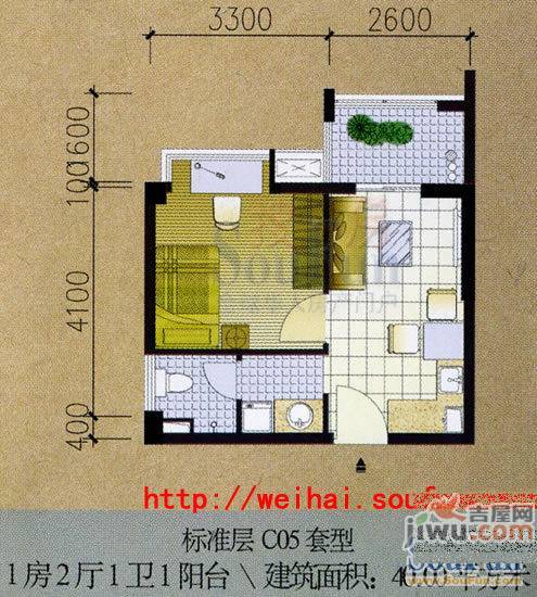 蔚蓝御景4室2厅2卫154㎡户型图