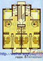 马山小区2室1厅1卫87㎡户型图