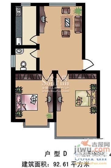 大公海岸2室1厅1卫76㎡户型图