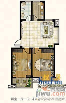 锦江城市苑绿景2室1厅1卫70㎡户型图