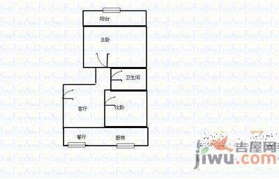 戚家夼2室1厅1卫户型图