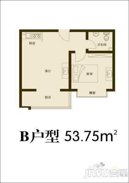 海逸福山1室1厅1卫户型图