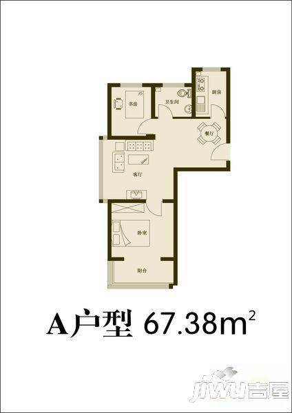 海逸福山1室1厅1卫户型图