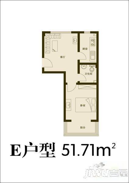 海逸福山1室1厅1卫户型图