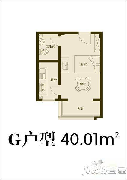 海逸福山1室1厅1卫户型图