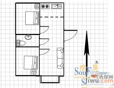 恒兴碧海康居2室2厅1卫户型图