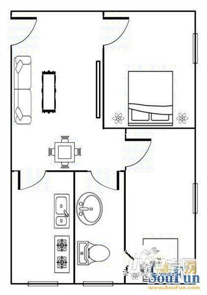 康隆小区2室2厅1卫户型图