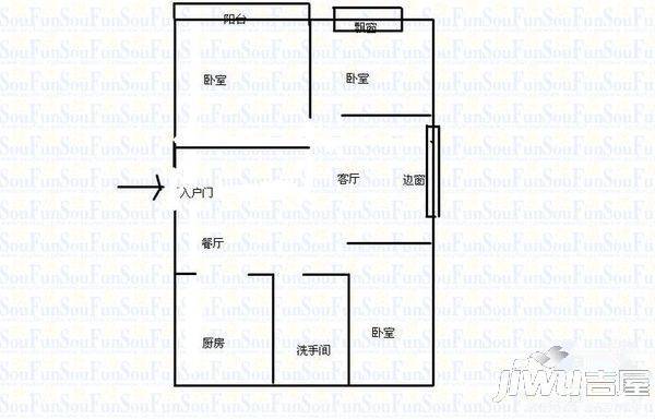 大明长乐0室1厅1卫户型图