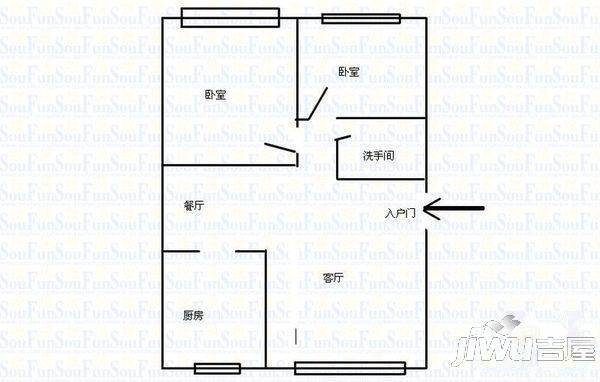 大明长乐0室1厅1卫户型图