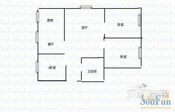 王府家园1室1厅1卫户型图