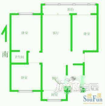 望海园富华城3室1厅2卫户型图