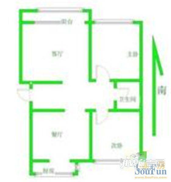 西钦小区3室2厅1卫户型图