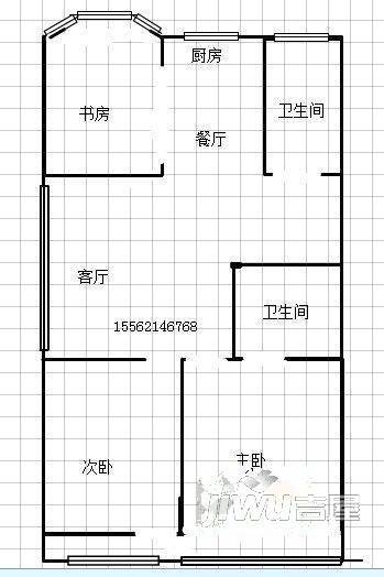 菊花顶2室1厅1卫户型图