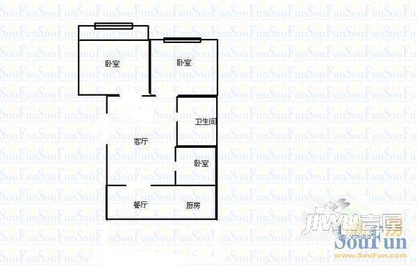 宜家花园2室1厅1卫户型图