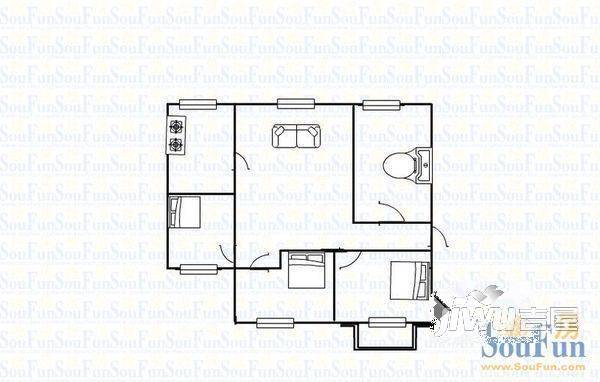 御清园3室1厅1卫户型图