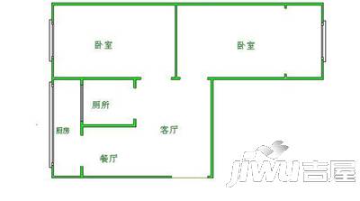 博泰花园2室2厅1卫户型图