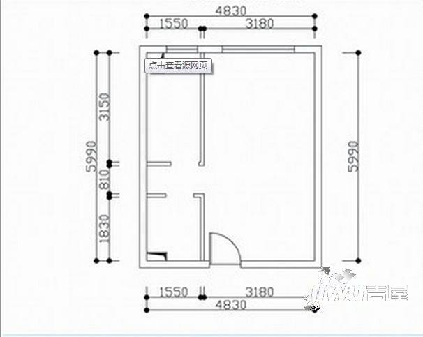 南竹岛2室1厅1卫户型图