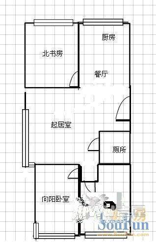 怡安苑2室1厅1卫户型图