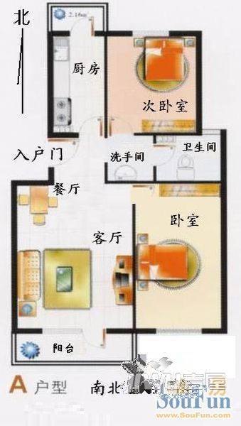 海林花园(乳山)3室1厅2卫户型图