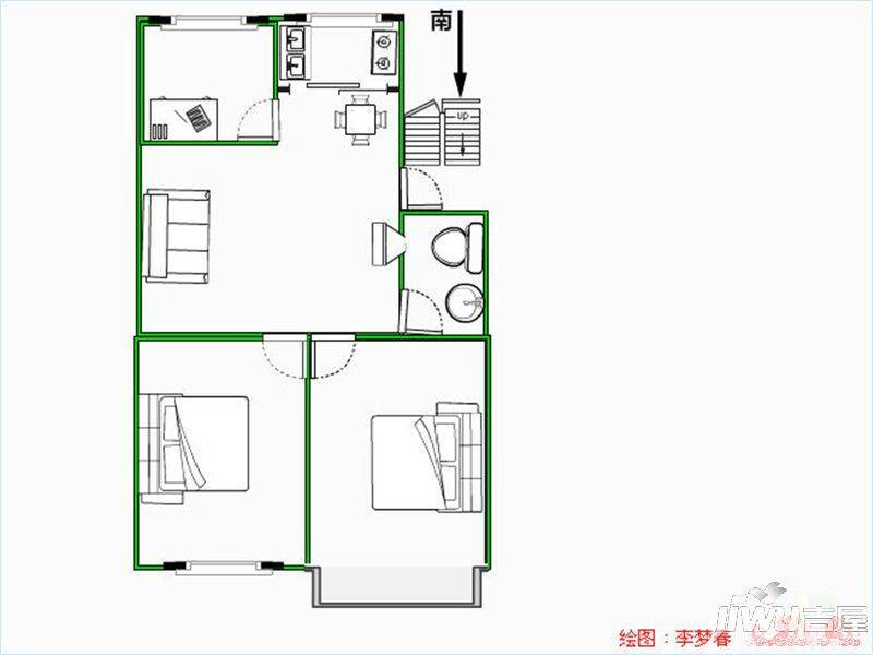 金猴绿色家园1室1厅1卫户型图