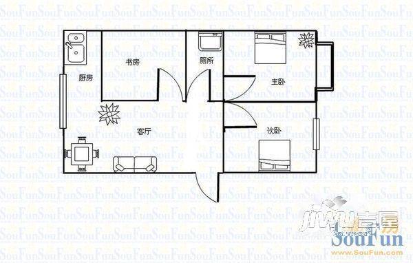 皇冠精装公寓3室2厅1卫户型图