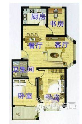 天润海韵豪庭2室1厅1卫65㎡户型图