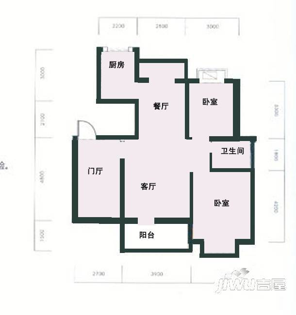 龙潭小区2室2厅1卫户型图