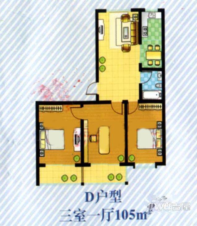 滨海嘉园2室1厅1卫户型图