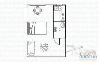 益天花园1室1厅1卫户型图