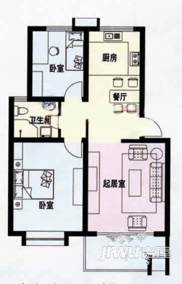 金海苑2室1厅1卫户型图