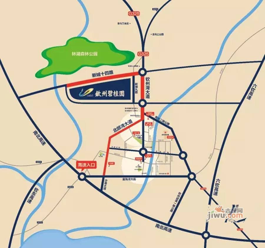钦州碧桂园位置交通图