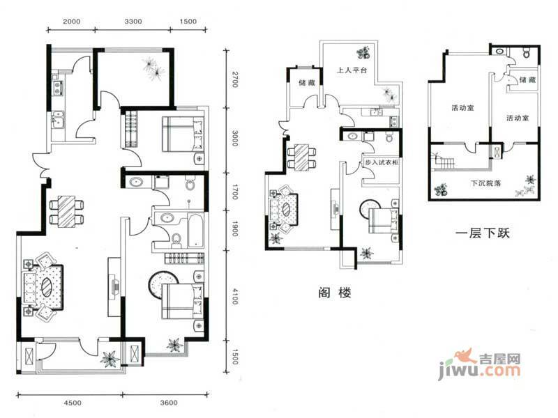 嘉屋上河2室2厅2卫264.4㎡户型图