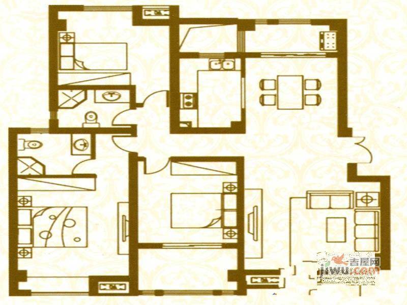 在水一方A区2室2厅1卫户型图