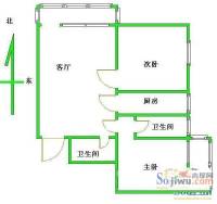 星光华住宅区B区2室2厅1卫户型图