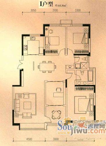 新海公寓2室2厅1卫户型图