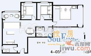 业兴苑3室2厅2卫户型图