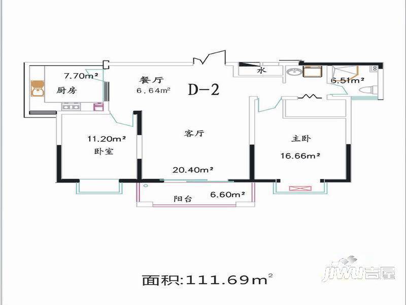 民生赛尚公寓1室1厅1卫户型图