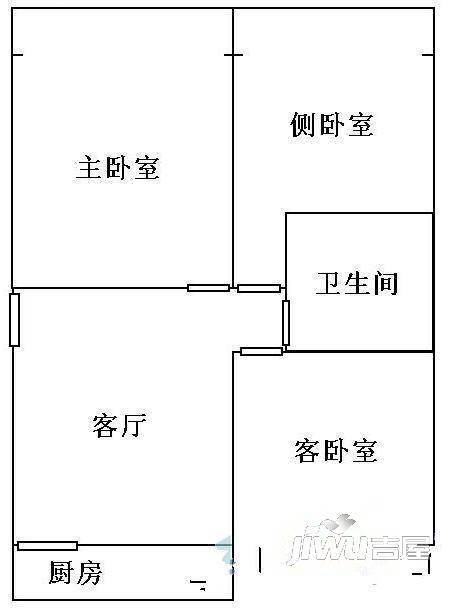 北安小区2室1厅1卫户型图