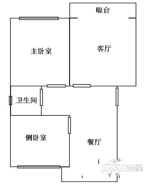 北安小区2室1厅1卫户型图