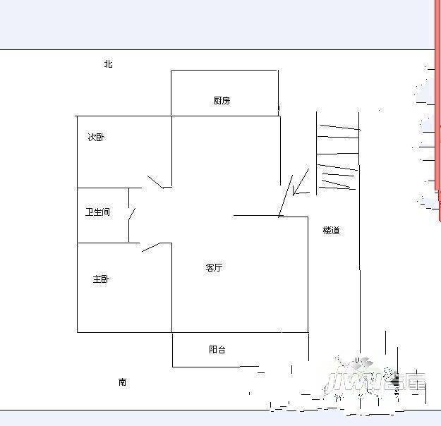 北安小区2室1厅1卫户型图