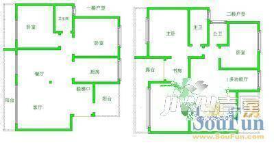 新材小区2室2厅1卫户型图