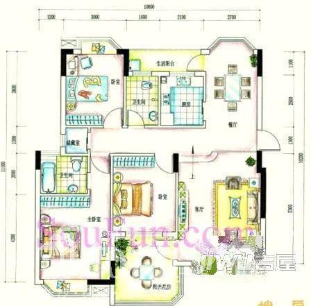 建南小区2室2厅1卫户型图