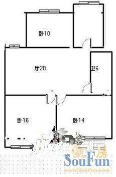 建南小区2室2厅1卫户型图