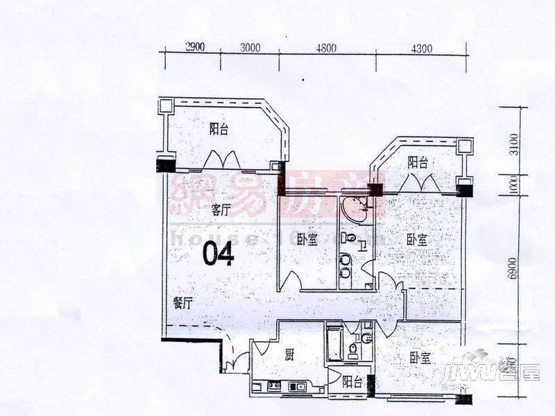 嘉园小区2室2厅1卫户型图