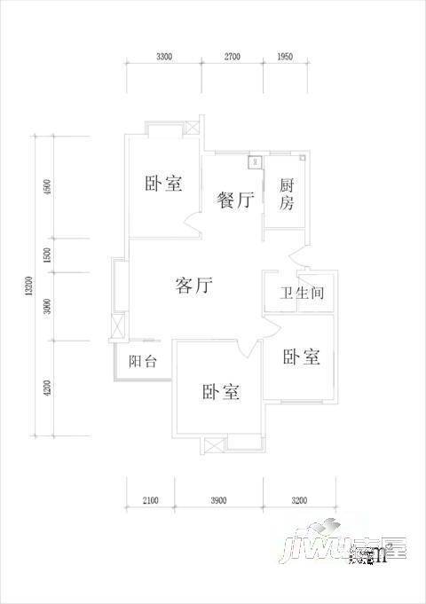 万国香苑2室1厅1卫户型图