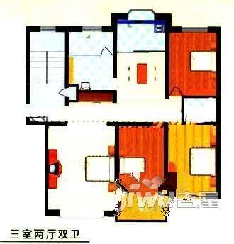 东方家园2室2厅1卫户型图