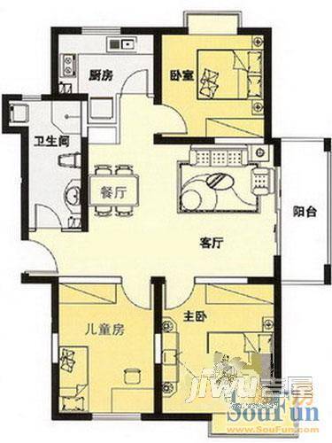 安居苑3室2厅1卫户型图