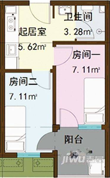 紫园三区3室2厅1卫户型图